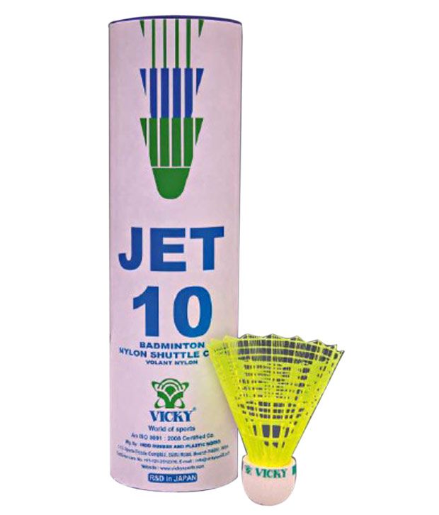 Vicky Jet 10 Badminton Nylon Shuttlecock (6 Pcs)