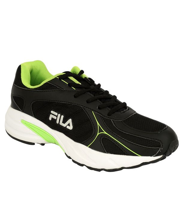 fila black and green shoes