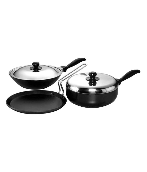 Hawkins Futura Non-stick Flat Tava, All-purpose Pan & Deep-fry Pan Set available at snapdeal for Rs.3250