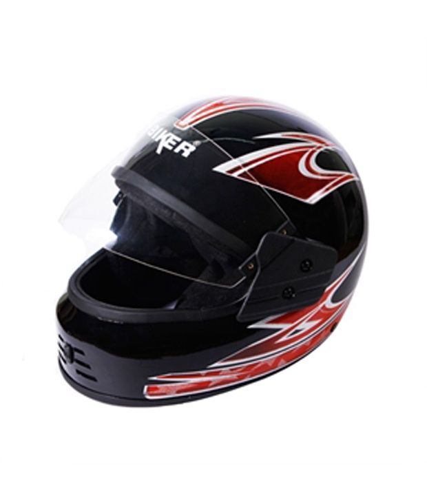 Autofurnish - Biker Black Full Face Helmet Red Graphics available at snapdeal for Rs.496