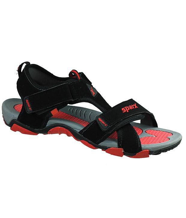 Buy Sparx Black \u0026 Orange Sports Sandal 