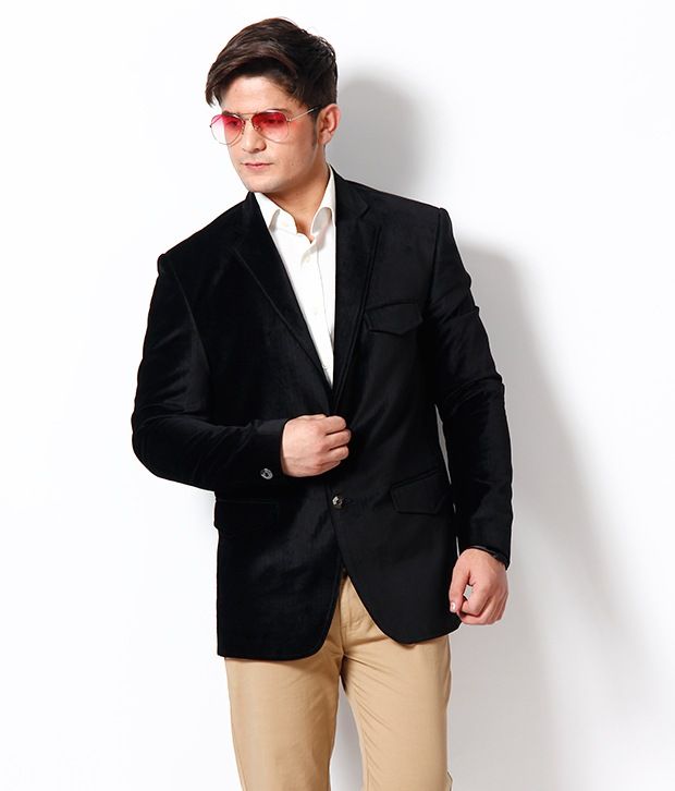 Canary London Black Velvet Blazer available at snapdeal for Rs.1199