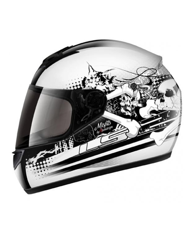 LS2 - Full Face Helmet - FF351 Misfits (White) Standard : 57 - 59 available at snapdeal for Rs.4211