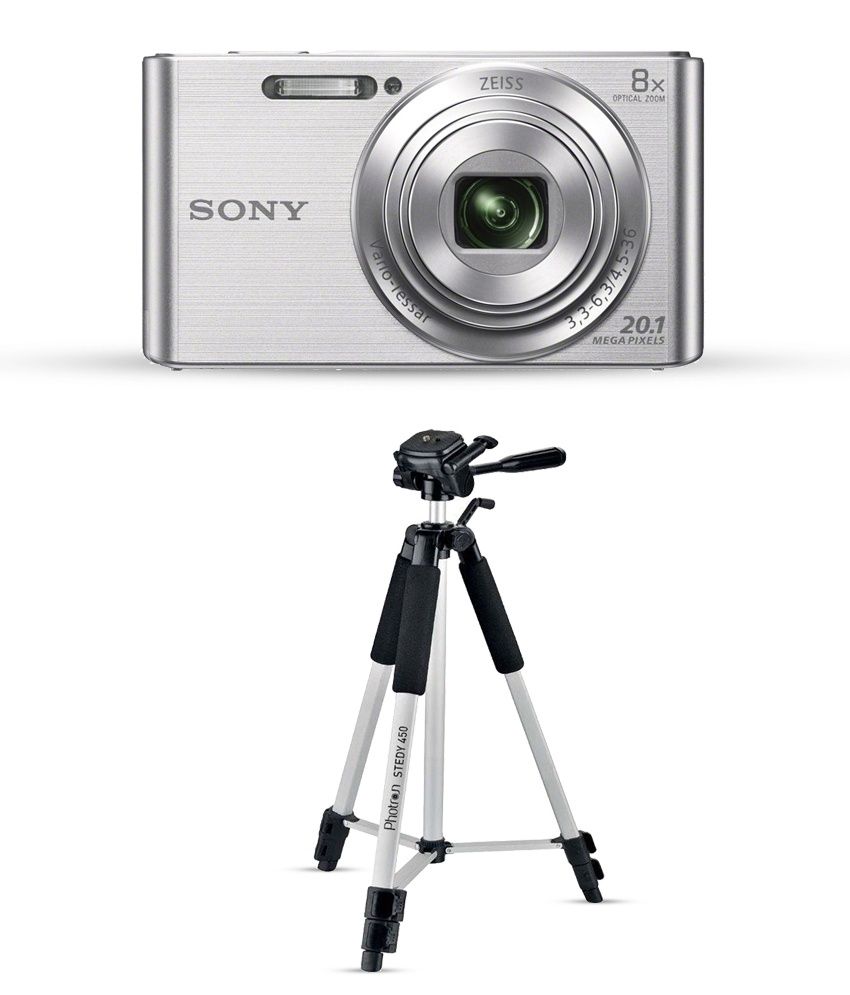 Sony Cybershot W830 (Silver) Combo with Lightweight Aluminum Tripod