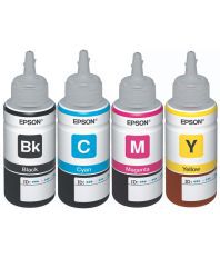 Original Epson Ink All Colors (T6641-B,T6642-C,T6643-M,T6644-Y) 70 Ml Each For L100/L110/L200/L210/L300/L350/L355/L550