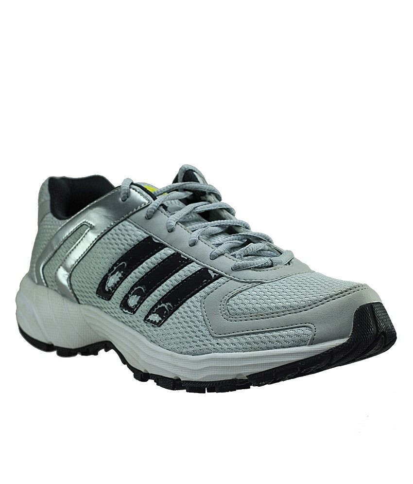 silver running shoes