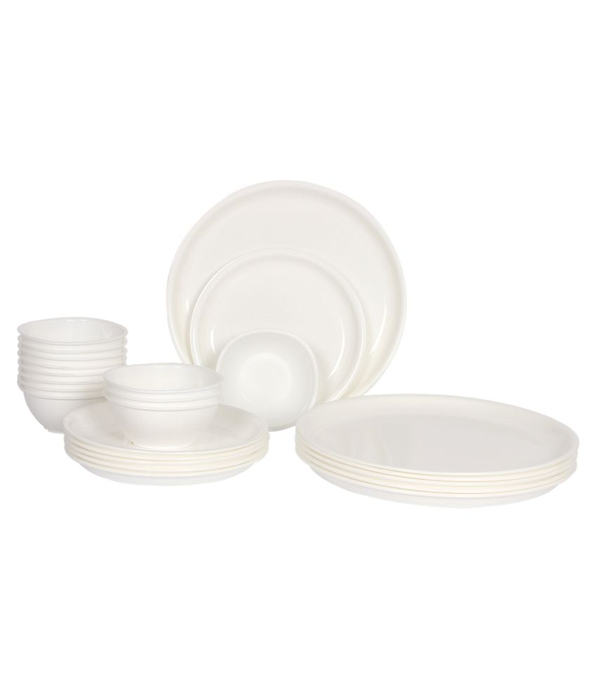 Gluman White Round Microwave Safe Dinner Set - 24 Pcs available at snapdeal for Rs.1267