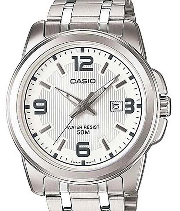 casio silver watch mens