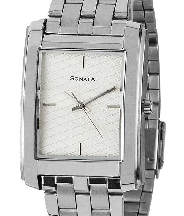 sonata silver watch