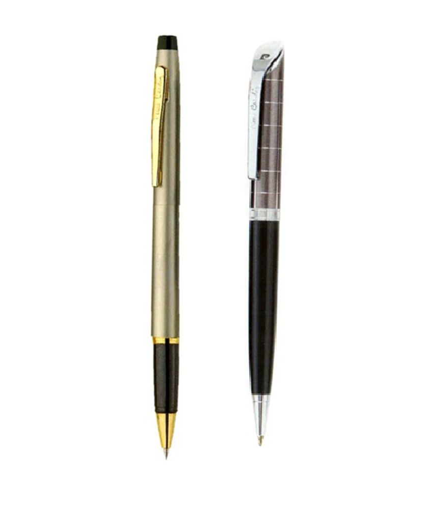 Pierre Cardin Grand Prix Black Laquer Ball Pen + Pierre Cardin Kriss Satin Nickle Roller Ball Pen available at snapdeal for Rs.275