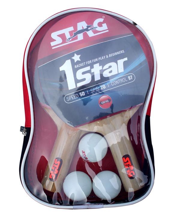 Stag 1 Star Table Tennis Play Set (2 Rackets, 3 Balls)