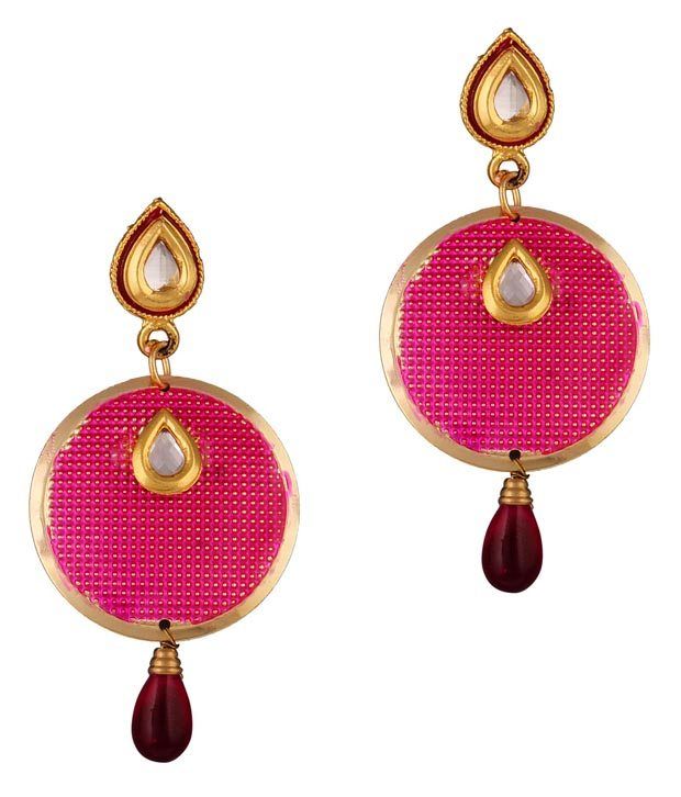 Variation Pink Enamel Kundan Earring available at snapdeal for Rs.149