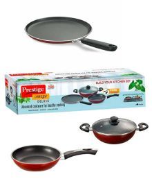 Prestige Omega Deluxe Cookware Set - 3 Pcs + 1 Lid