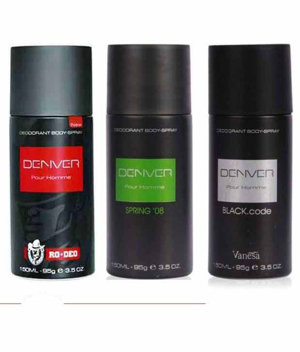 Denver (black Code, Ro, Spring) Deodorant Pour Homme - 150ml Each (pack Of 3) available at snapdeal for Rs.511