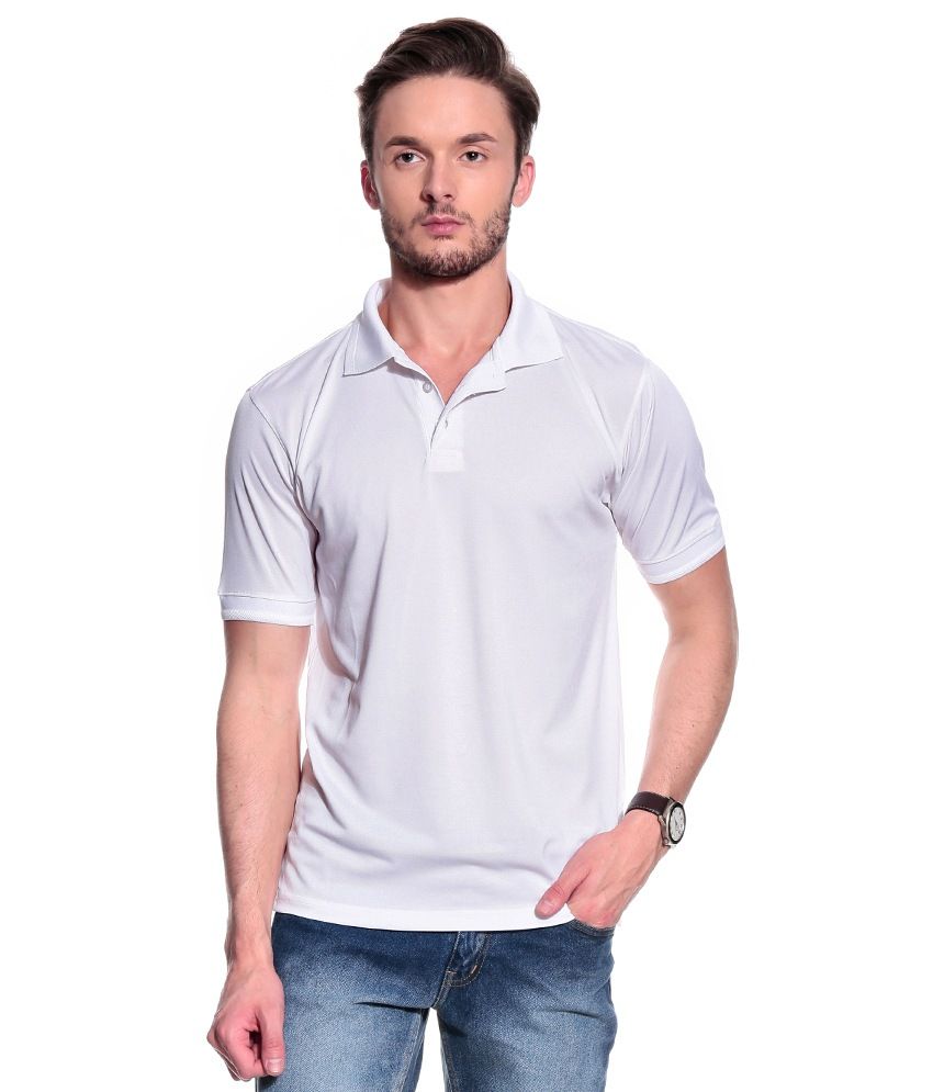 Buy T10 Sports White Half Polo T-Shirt 