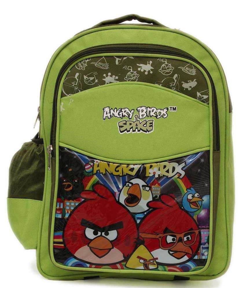 Priority Angry Birds Dark Green & Light Green Kids School Bag available at snapdeal for Rs.617