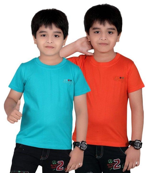 62% OFF on Dongli Pack of Smart Boys Multi Colors Half Sleeves T