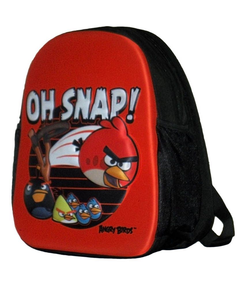Priority Kids School Bag Red And Black Angry Birds available at snapdeal for Rs.655