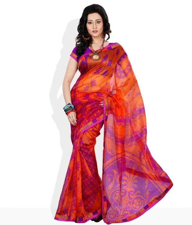 Tamanna Fashions Orange Printed Cotton Saree available at snapdeal for Rs.943