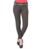 Deal Brown Poly Cotton Slim Jeans