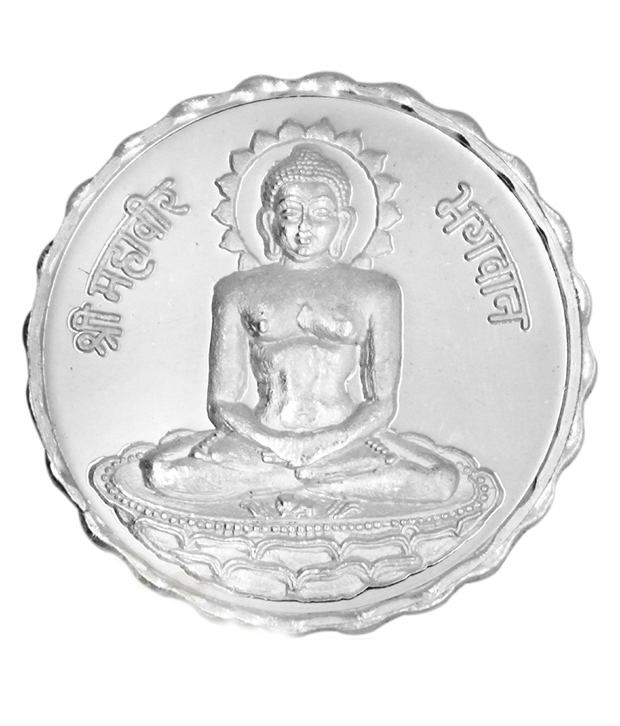 Prisha 10 Gm 999 Purity Lord Mahaveer Bhagwan Silver Coin available at snapdeal for Rs.625