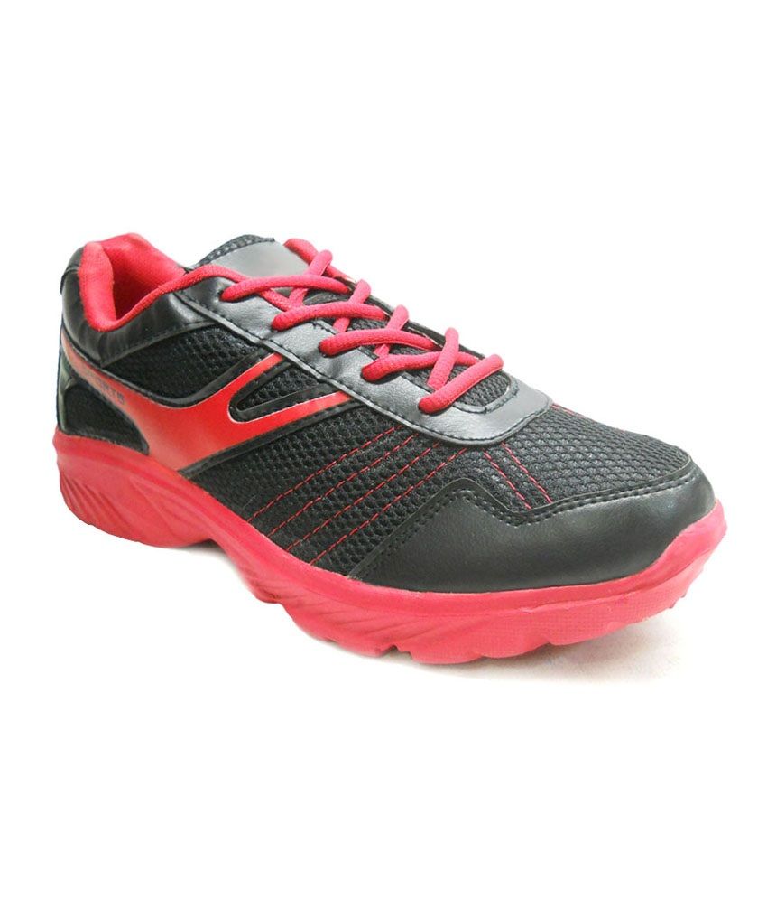 Fast Trax Red and Black Mens Sports Shoe available at snapdeal for Rs.399