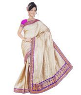 Indian Wear Online Gray Embroidered Cotton Jute Saree With Blouse Piece 