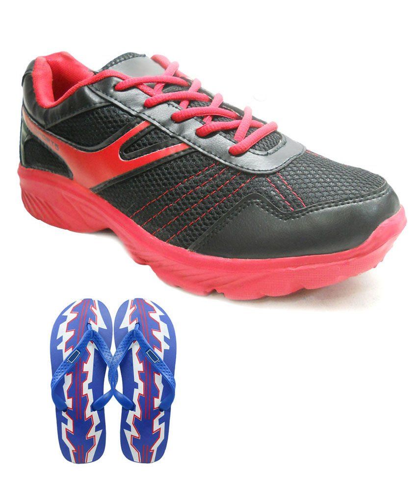 Fast Trax Red And Black Combo Mens Sports Shoes available at snapdeal for Rs.399