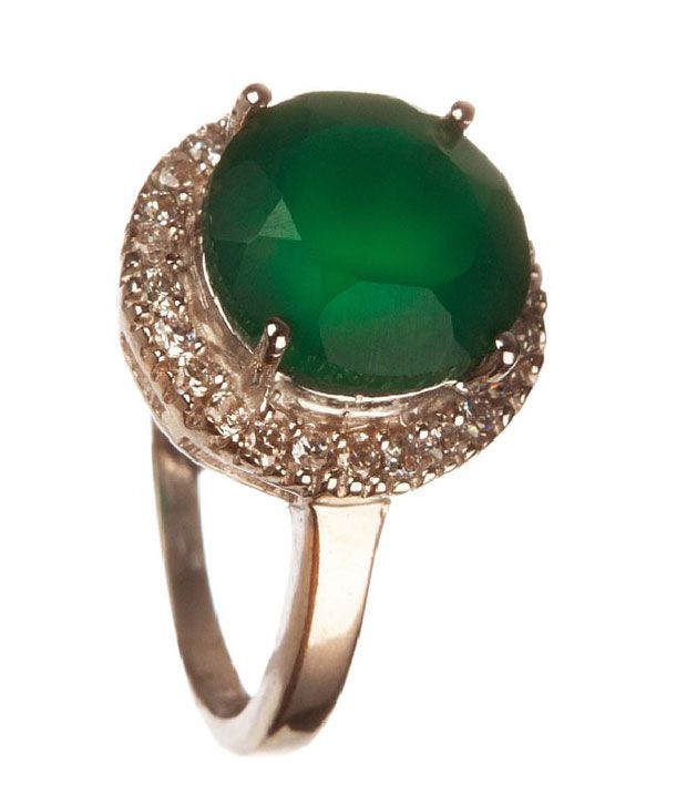 Aarim Certified Natural & Real 3 Crts Emerald (Panna) 92.5 Silver Ring