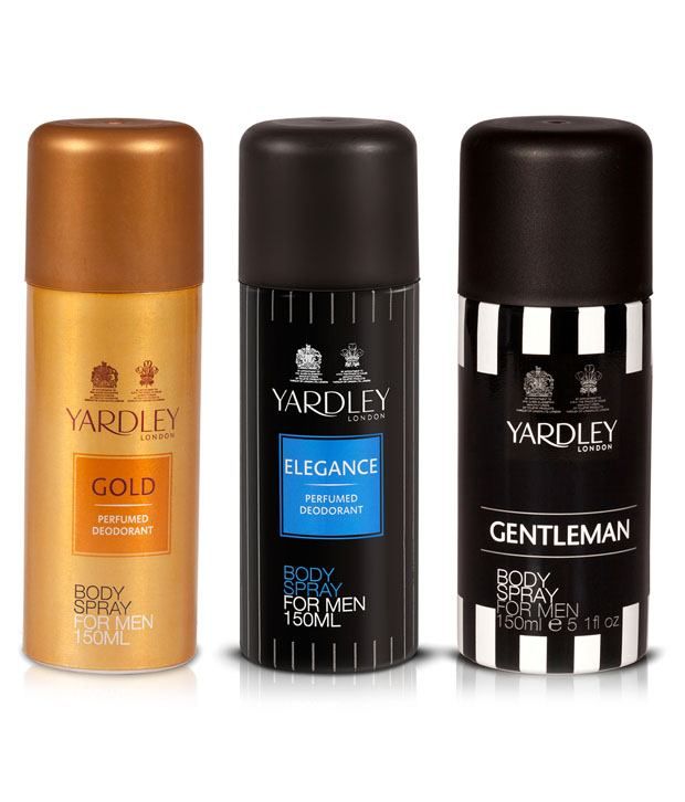 Yardley Gold Deodorant Men 150 Ml, Yardley Elegance Deodorant Spray Men 150 Ml, Yardley Gentleman Deodorant Spray Men 150 Ml available at snapdeal for Rs.525