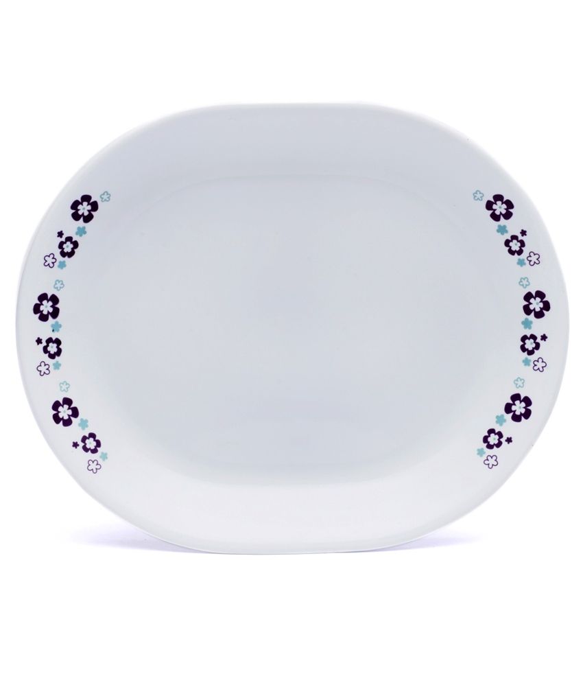 4% OFF on Corelle Livingware Glass Florets Oval Serving Platter