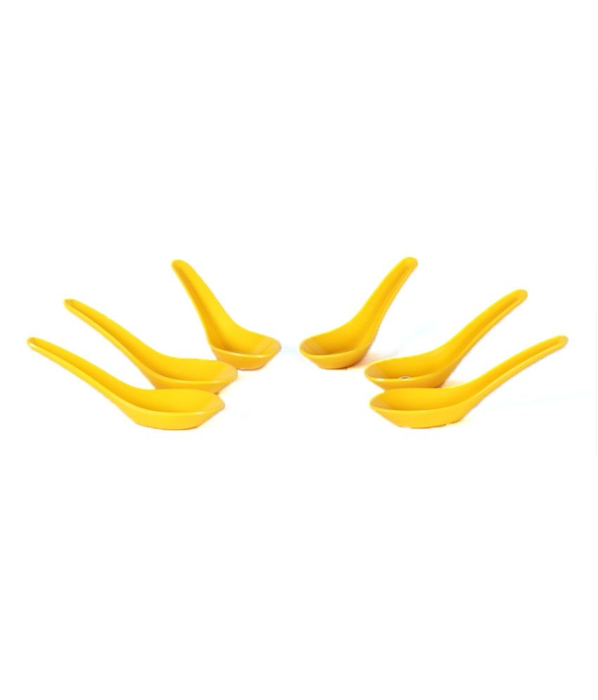 Iveo Solid Yellow Melamine Soup Spoon Set (6 Pcs) available at snapdeal for Rs.192