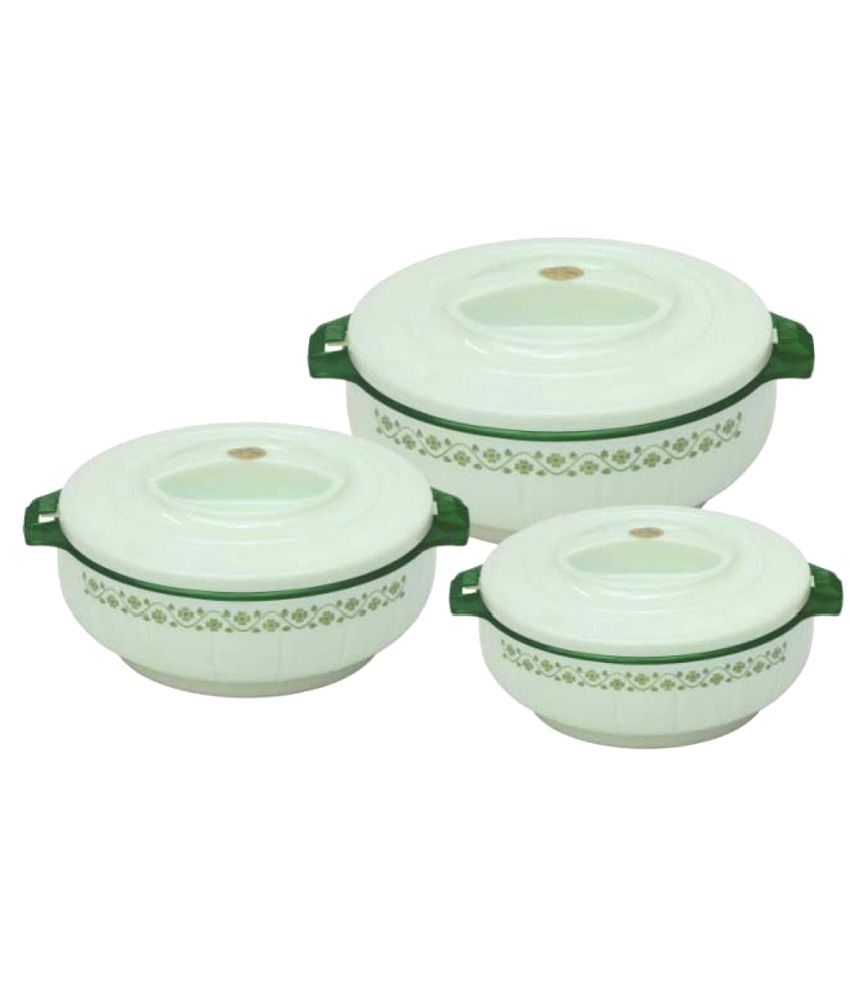Princeware Green Stainless Steel Galaxy Deluxe Casserole Set (3 Pcs) available at snapdeal for Rs.252