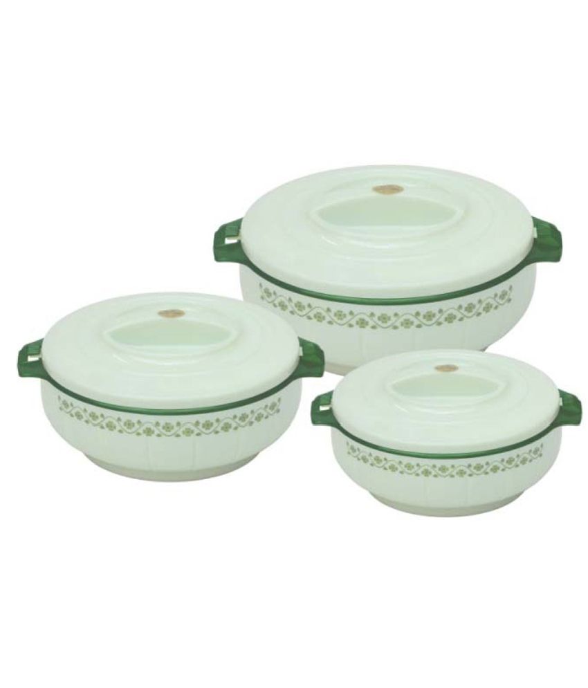 Princeware Green Stainless Steel Galaxy Deluxe Casserole Set (3 Pcs) available at snapdeal for Rs.205