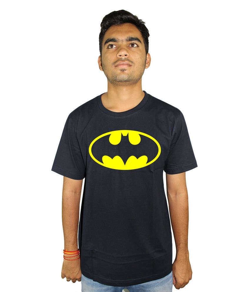 Hot Pepper Black Printed Batman Logo T-shirt