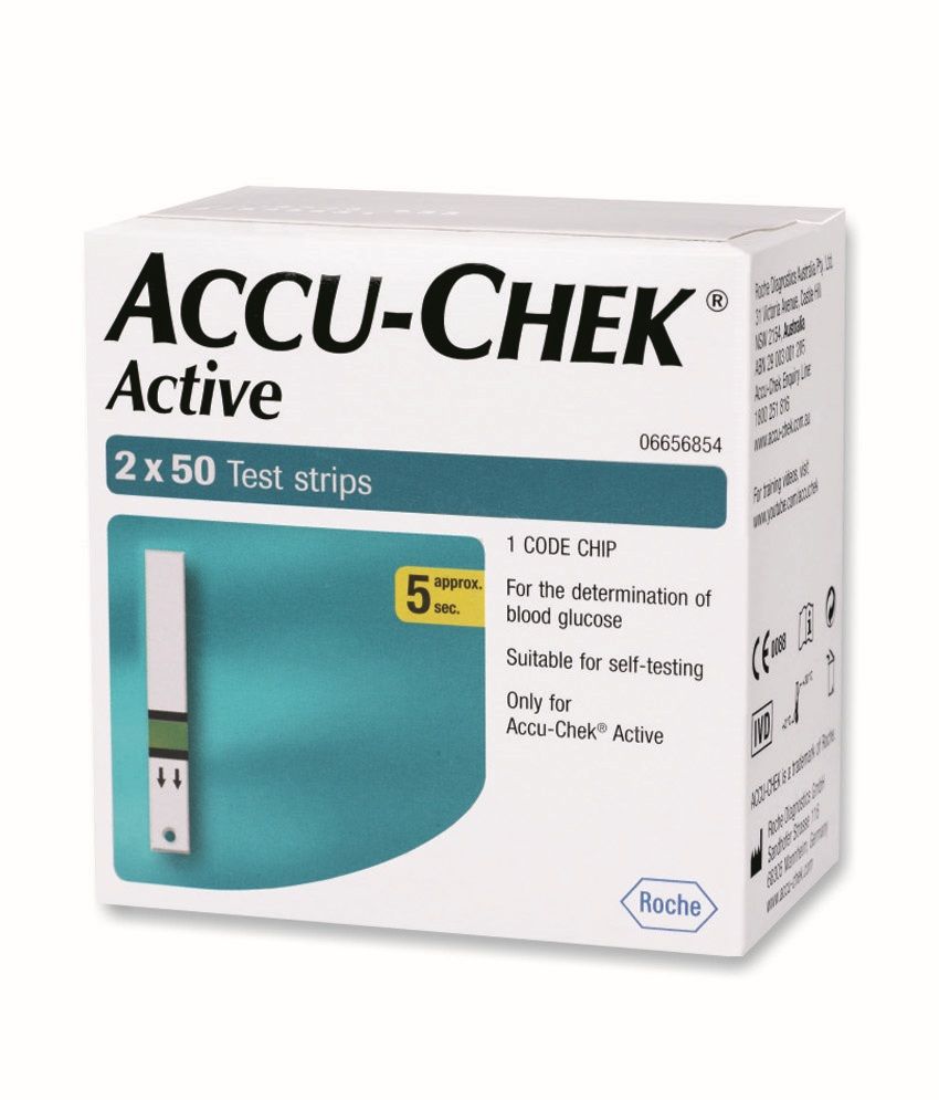Accu-chek Active 100 Test Strips(2 X 50)- Expiry May 2017 available at snapdeal for Rs.1303