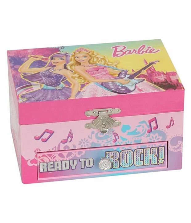 barbie princess and popstar musical jewellery box in pink barbie princess and popstar musical jewellery box in pink
