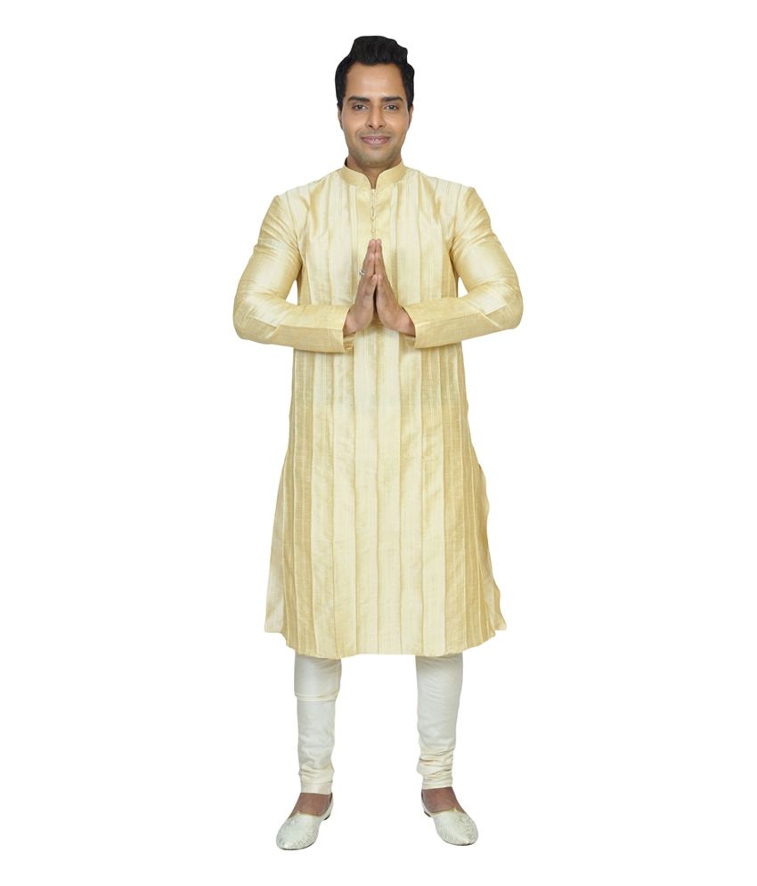 Sanwara Beige Silk Blend Occasional Long Kurta Pyjama Set available at snapdeal for Rs.1799
