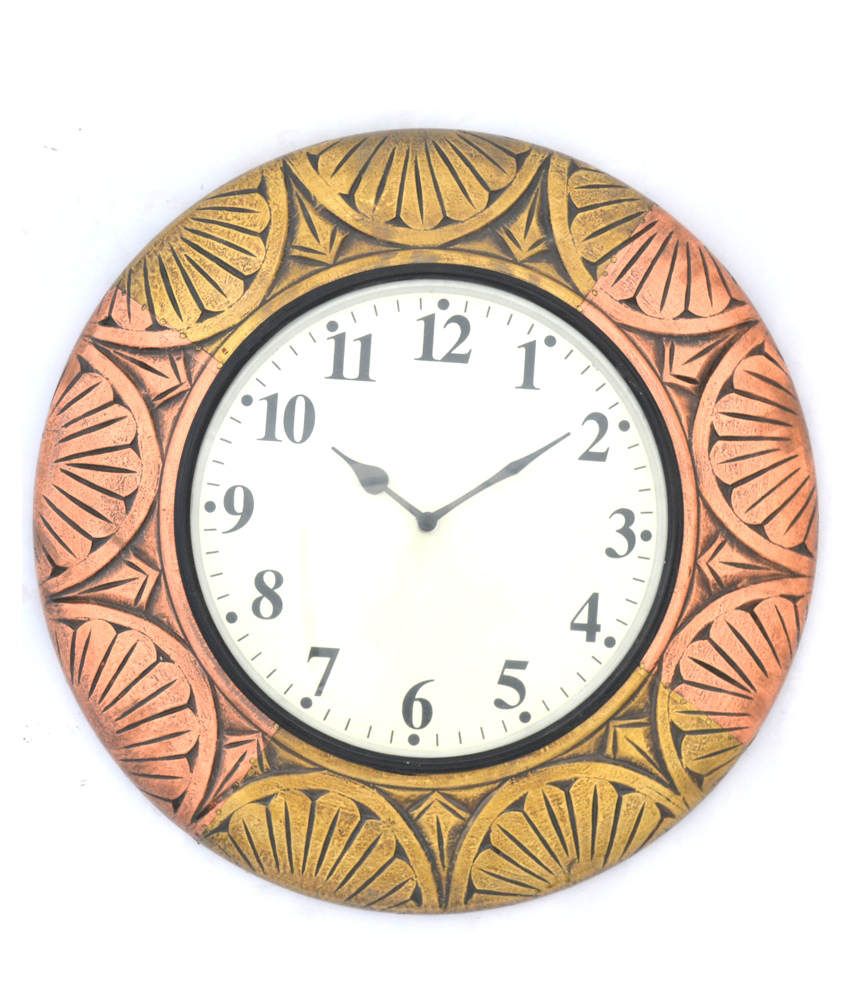 Jordaar Wooden Brass Copper Wall Clock available at snapdeal for Rs.1899