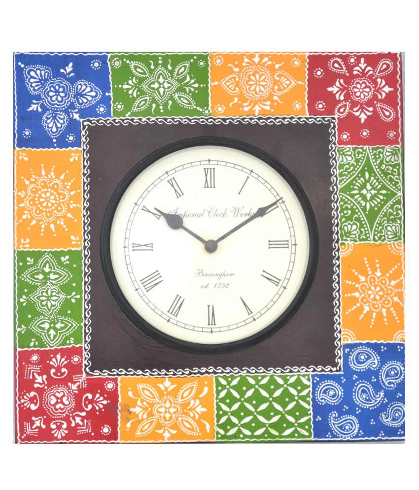 Jordaar Wooden Hand Painted Wall Clock available at snapdeal for Rs.999