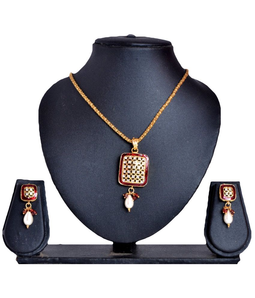 Payal Designs Golden Traditional Alloy Necklace Set With Maang Tika available at snapdeal for Rs.199