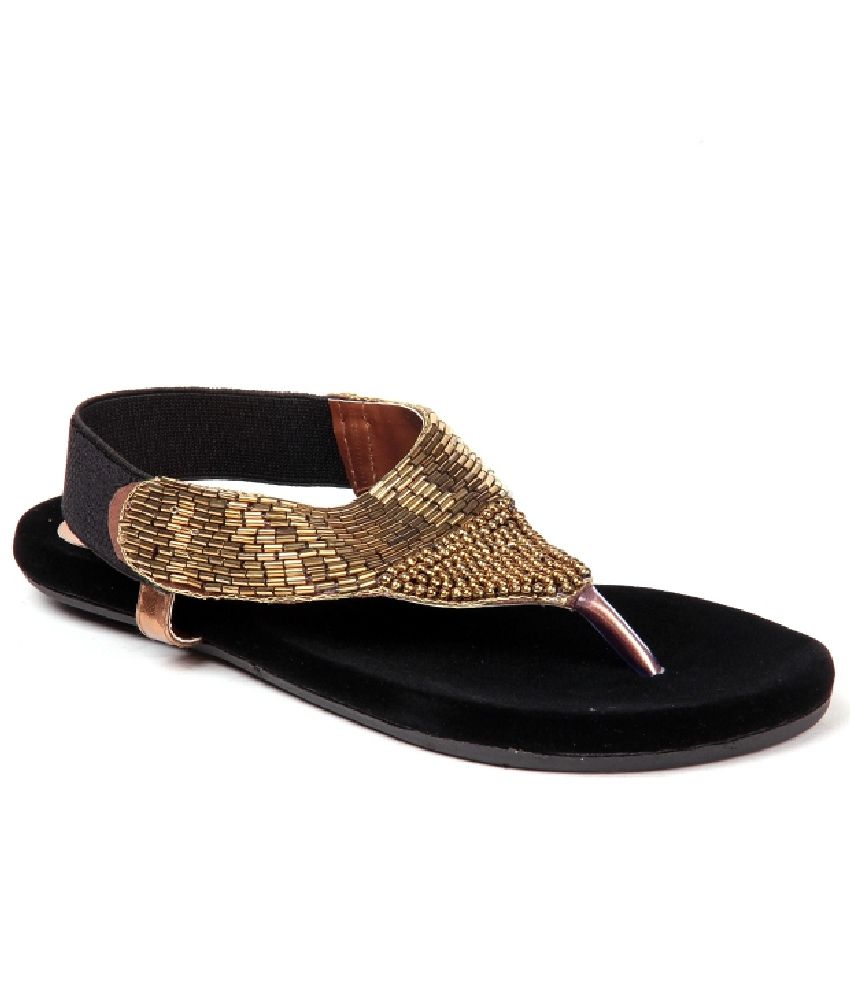 Anand Archies Gold Flat Sandals - Buy Women's Sandals @ Best Price ...