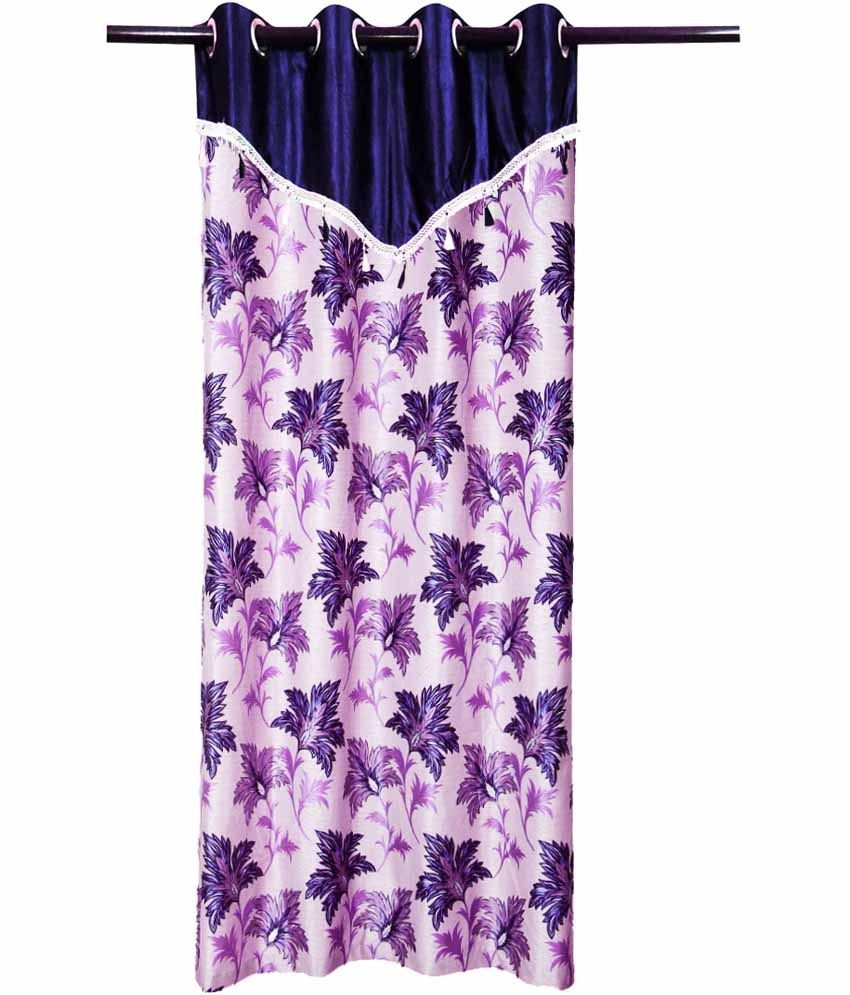 Blooming Bud Window Curtain Blue With Flap 1 Pc(48 X 60 Inches)