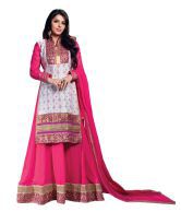 Fashioncraft Hilarious Pink  Off White Georgette Embroidery Party Wear Suit 