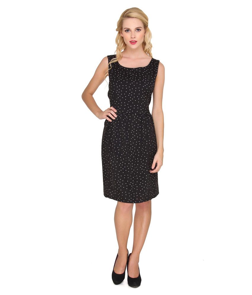 Valentine Gift : Dede's Black Star Print Back Cross Loose Fitted Bandage Dress available at snapdeal for Rs.323