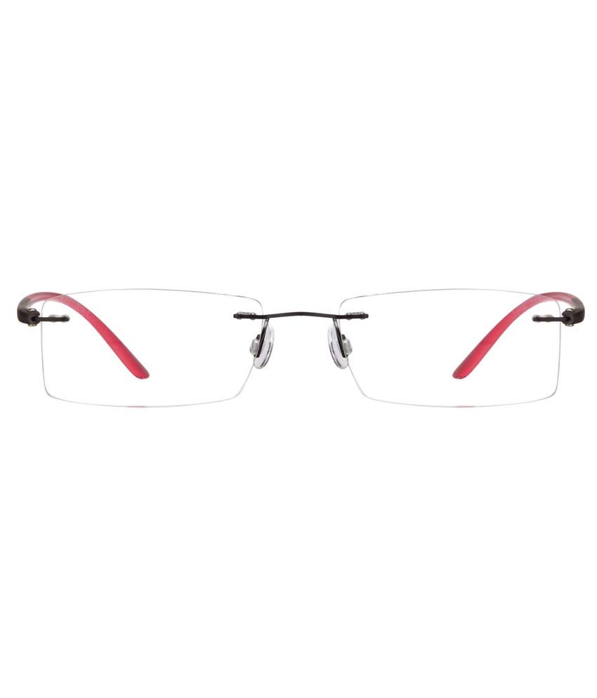Vincent Chase VC 6392 Rectangle Rimless Black Eyeglasses