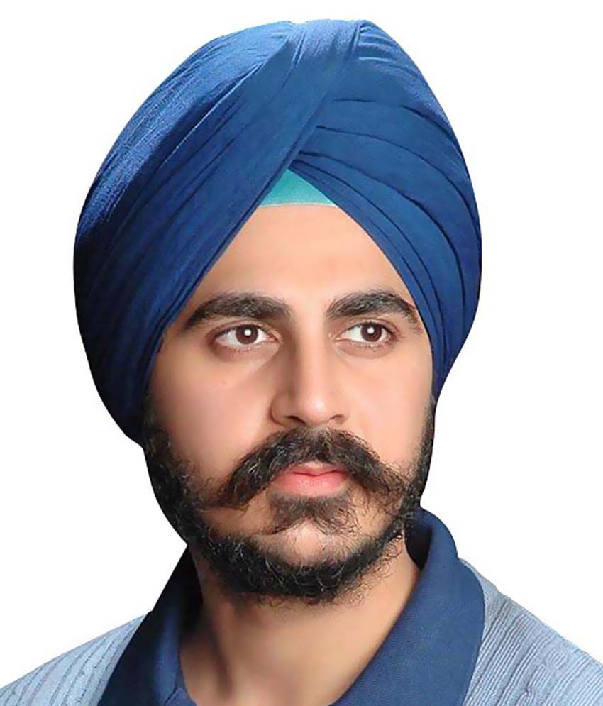 Dashmesh Neela Ghorra Turban Fullvoile Navyblue - 7 Mtrs