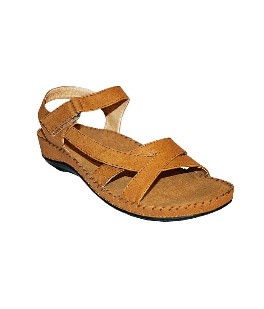 tan flat ankle strap sandals