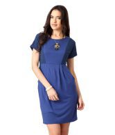 Van Heusen Blue Casual Cotton Short Dresses