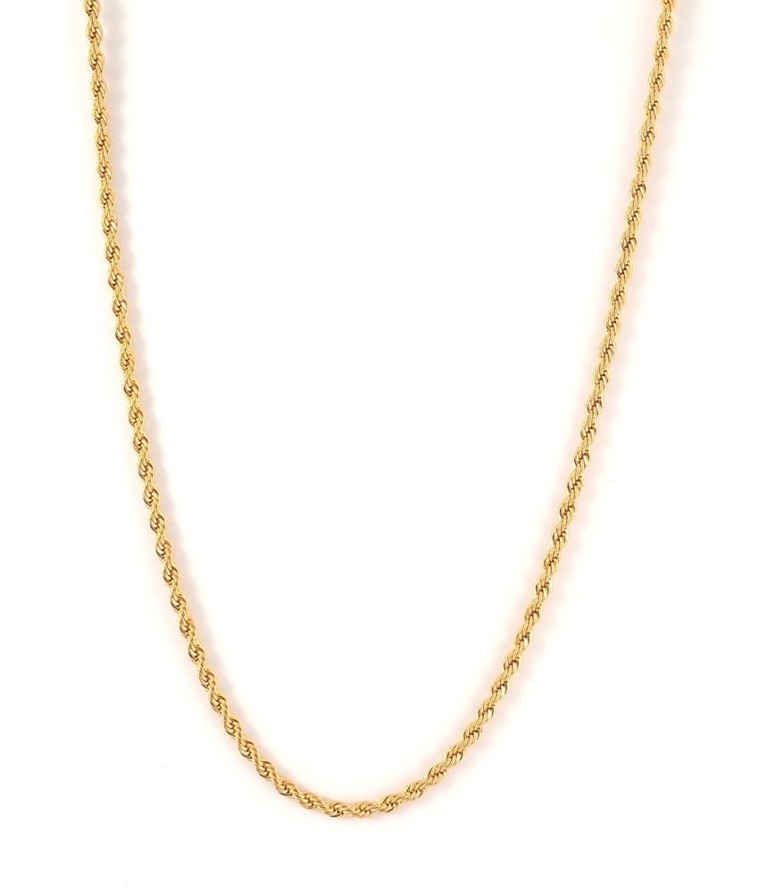 18 KT Gold Plated Rope Chain Gold for Men & Women by GB Jewellery Buy Online at Low Price in
